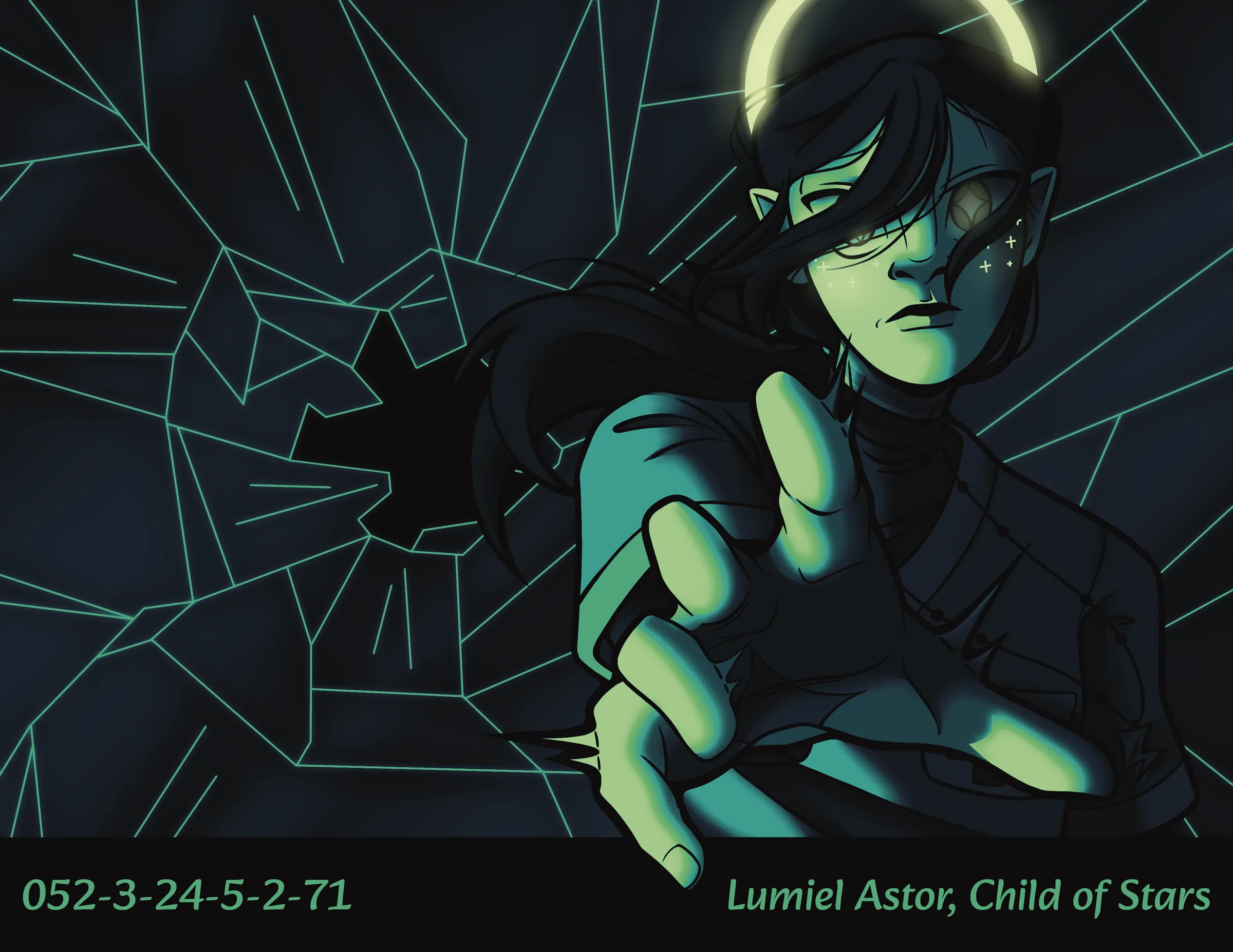 Lumiel Cover — A limited-palette cover built around the spell Shatter — and a departure from how much colour I normally use.