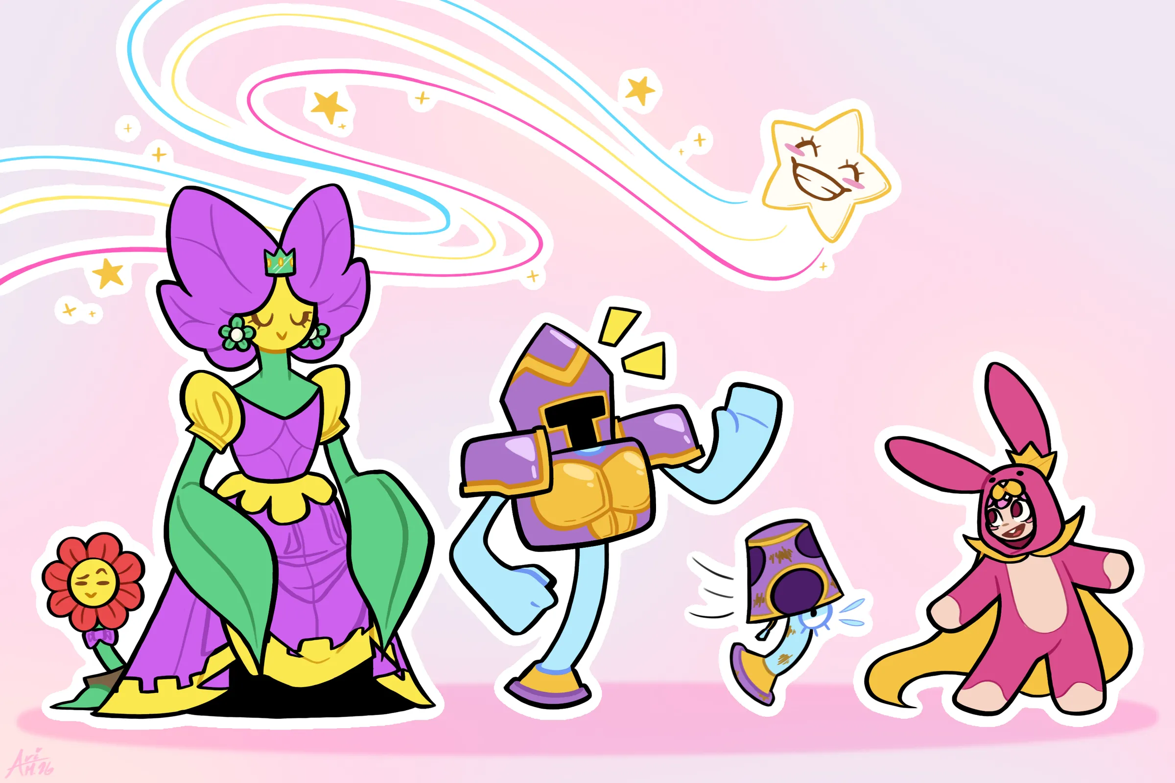 Sleep Easy — Promo Art — Commissioned character lineup for an indie game, used across the studio's site and social media.